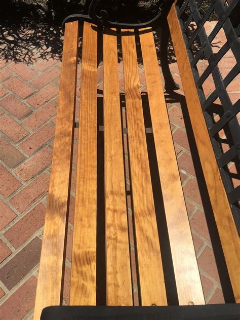 Here is an example of a restored bench seen from underneath. . Composite replacement bench slats